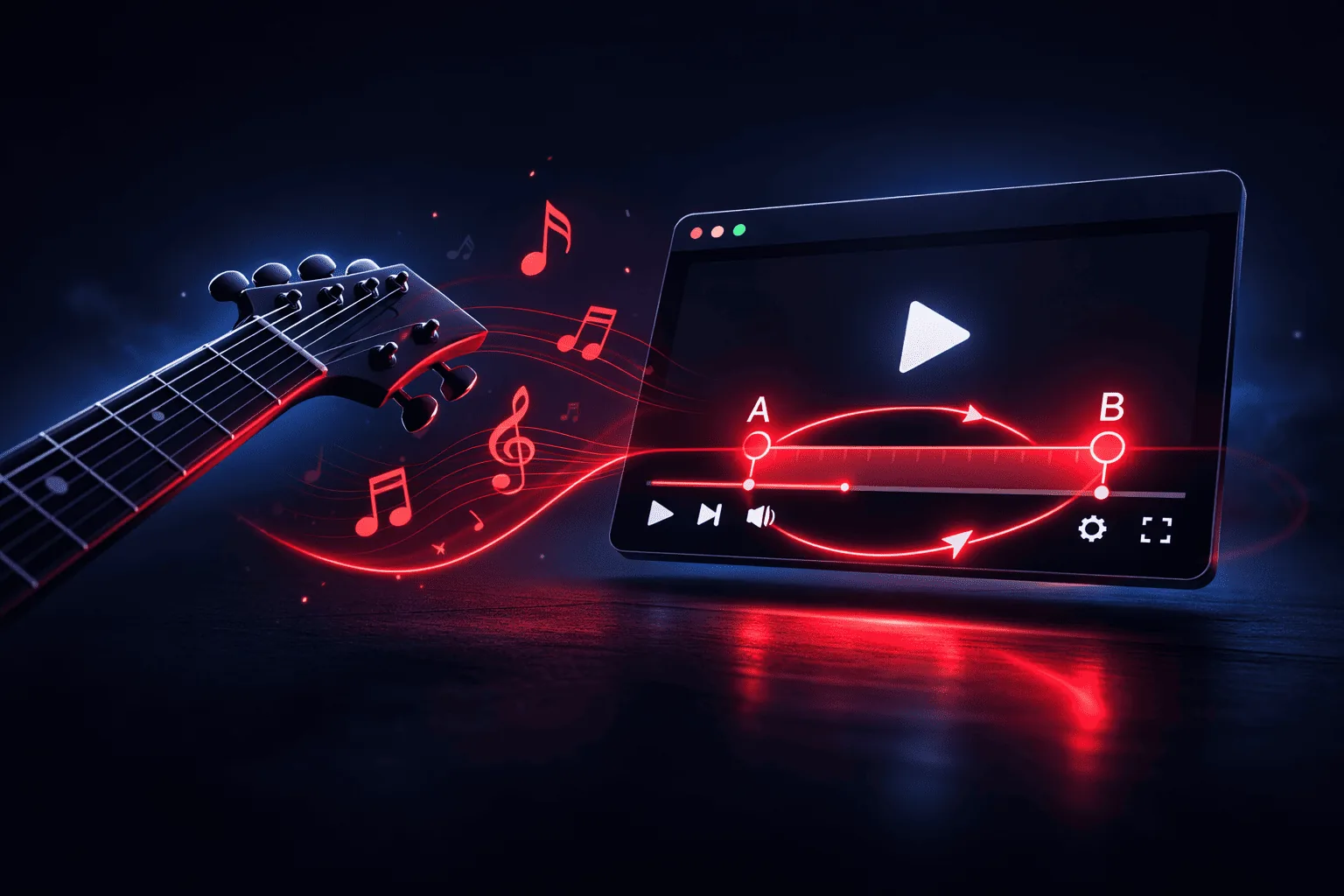 YouTube loop for music practice guitar and piano